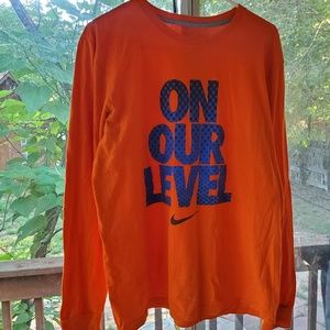 Men's Nike orange & blue long sleeve Tshirt Large